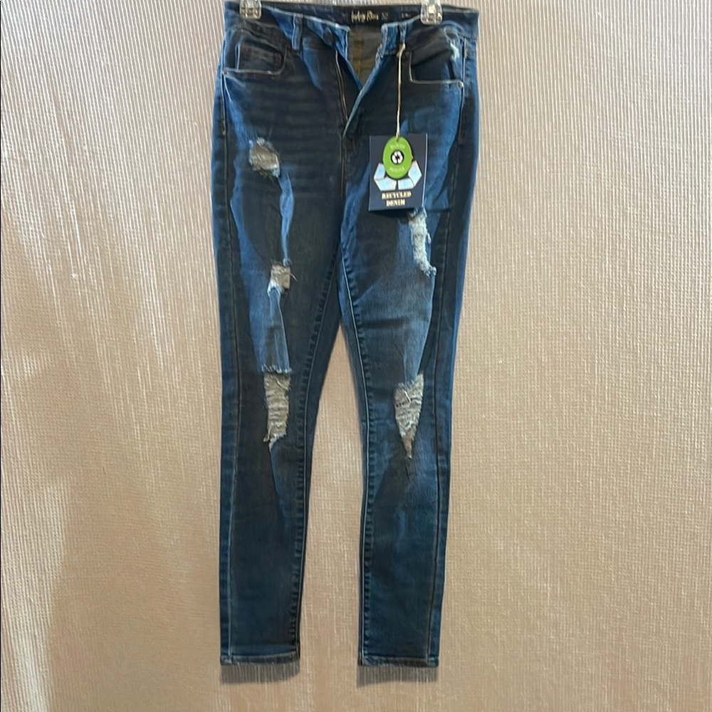 NWT Blue Distressed Skinny Jeans Indigo Rein size 9